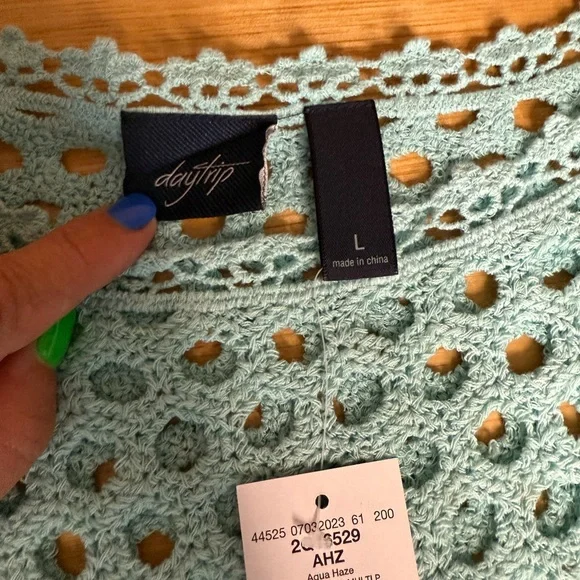 Daytrip Aqua Haze Crochet Top - Picture 2 of 4